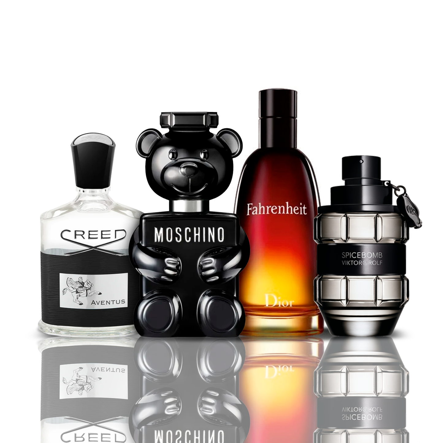 Set de 4 Perfumes | Creed Aventus + Fahrenheit + SpiceBomb + Toy Boy Moschino 100 ml