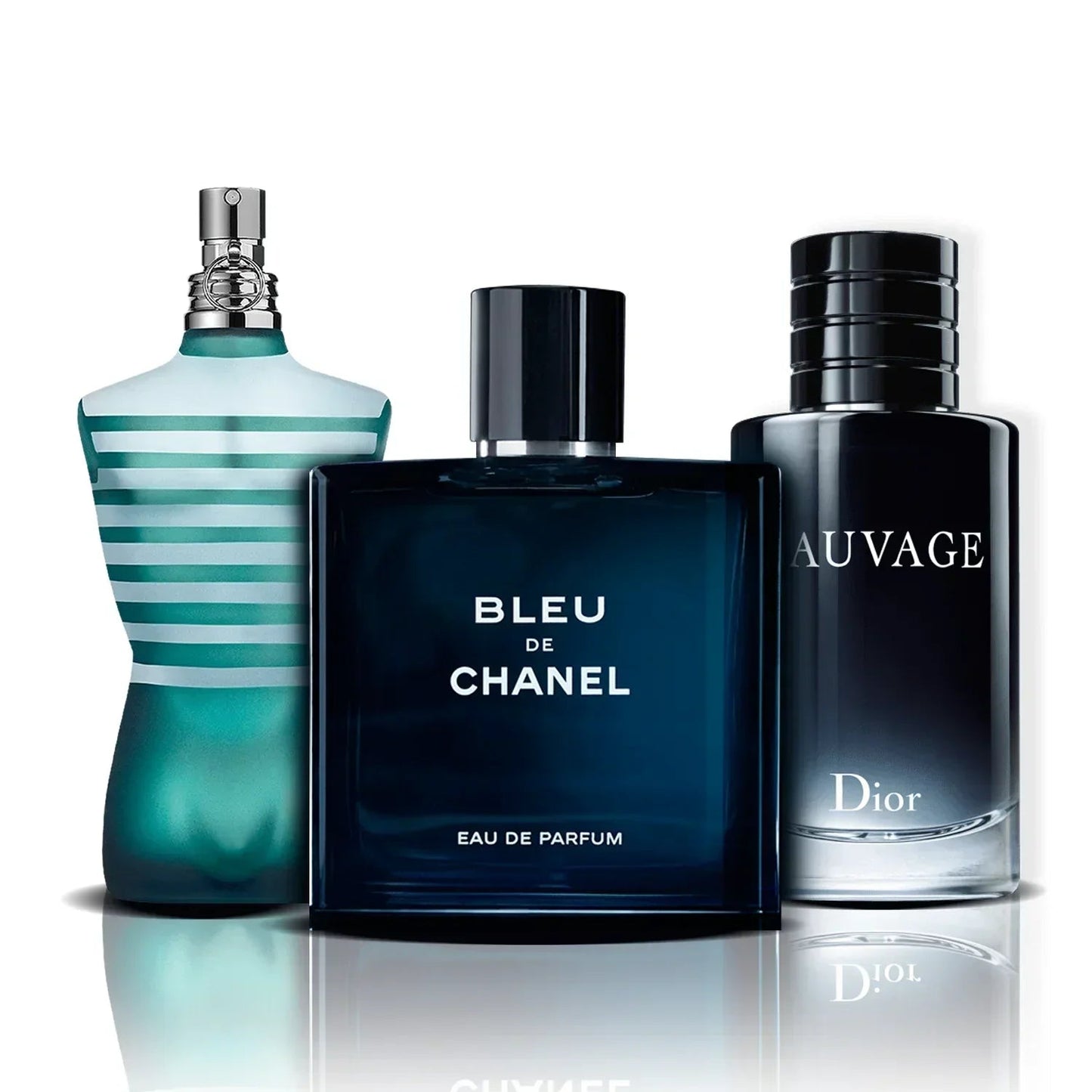 Set de 3 Perfumes | Le Male, Bleu de Chanel i Sauvage (100 ml)